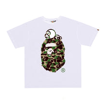 Load image into Gallery viewer, BAPE classic ape-man summer new lazy monkey cartoon printed short sleeve T-shirt couple loose Joker tops for men and women.