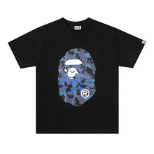 Load image into Gallery viewer, BAPE Classic Ape Summer Double-sided Camouflage Graffiti Print Loose Large Size Cylinder Seamless Cotton Linen Short Sleeve T-Shirt Men