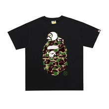 Load image into Gallery viewer, BAPE classic ape-man summer new lazy monkey cartoon printed short sleeve T-shirt couple loose Joker tops for men and women.