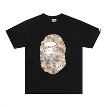 Load image into Gallery viewer, BAPE Classic Ape Summer Double-sided Camouflage Graffiti Print Loose Large Size Cylinder Seamless Cotton Linen Short Sleeve T-Shirt Men