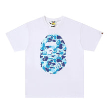 Load image into Gallery viewer, BAPE Classic Ape Man Japanese Cartoon Double sided Printed Dark Pattern Large Camo Pure Cotton and Hemp Short sleeved T-shirt for Couples
