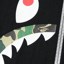 Load image into Gallery viewer, BAPE classic ape-man star with pure cotton linen camouflage zipper shark head loose large size short-sleeved T-shirt men and women street brand.
