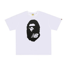 Load image into Gallery viewer, BAPE Classic Ape Man Pure Cotton Hemp Cylinder Seamless Loose Couple Wear NB Co branded Big Head Printed Short sleeved T-shirt for Men
