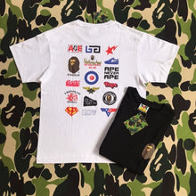 Load image into Gallery viewer, BAPE classic ape-man 270g cotton high quality LOGO collection badge casual loose couple short sleeve T-shirt.
