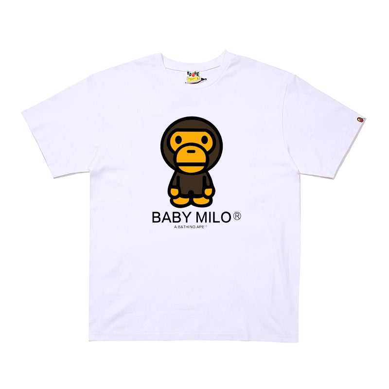 BAPE Classic Ape Japanese Fashion Brand Plaid Hive Desert Cartoon Monkey Large Print Cotton Short Sleeve T-Shirt for men and women