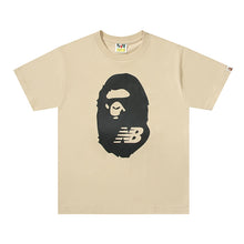 Load image into Gallery viewer, BAPE Classic Ape Man Pure Cotton Hemp Cylinder Seamless Loose Couple Wear NB Co branded Big Head Printed Short sleeved T-shirt for Men
