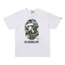 Load image into Gallery viewer, BAPE Classic Ape Man Pure Cotton Hemp Spring/Summer New Gold Chain Pendant Print Versatile Short sleeved T-shirt Top for Men and Women Couples
