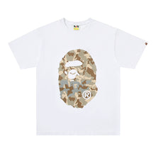 Load image into Gallery viewer, BAPE Classic Ape Summer Double-sided Camouflage Graffiti Print Loose Large Size Cylinder Seamless Cotton Linen Short Sleeve T-Shirt Men
