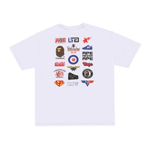 Load image into Gallery viewer, BAPE classic ape-man 270g cotton high quality LOGO collection badge casual loose couple short sleeve T-shirt.
