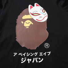 Load image into Gallery viewer, BAPE Classic Ape Man Japanese Spring and Autumn Co branded Cat Face Mask Printed Short Sleeve Men&#39;s and Women&#39;s Casual Versatile Top T-shirt Trendy
