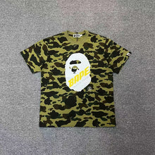 Load image into Gallery viewer, BAPE Classic Ape Camouflage Shark Size Print High Cotton Linen Short T-Shirt Loose Large Size Men&#39;s and Women&#39;s Half Sleeve Shirt
