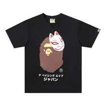 Load image into Gallery viewer, BAPE Classic Ape Man Japanese Spring and Autumn Co branded Cat Face Mask Printed Short Sleeve Men&#39;s and Women&#39;s Casual Versatile Top T-shirt Trendy
