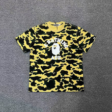 Load image into Gallery viewer, BAPE Classic Ape Camouflage Shark Size Print High Cotton Linen Short T-Shirt Loose Large Size Men&#39;s and Women&#39;s Half Sleeve Shirt
