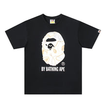 Load image into Gallery viewer, BAPE Classic Ape Man Pure Cotton Hemp Spring/Summer New Gold Chain Pendant Print Versatile Short sleeved T-shirt Top for Men and Women Couples
