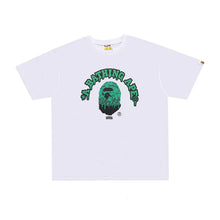 Load image into Gallery viewer, BAPE Classic Ape Man GUNNA Co branded WGM Paint Speckled Green Camo Pure Cotton and Hemp Cylinder Seamless Short sleeved T-shirt for Men
