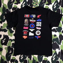 Load image into Gallery viewer, BAPE classic ape-man 270g cotton high quality LOGO collection badge casual loose couple short sleeve T-shirt.
