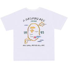 Load image into Gallery viewer, BAPE classic ape-man pure cotton linen high-quality Japanese fashion brand short T-shirt Fuji line foaming three-dimensional printing half sleeve
