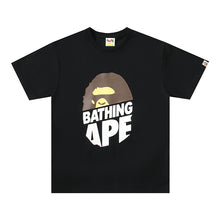 Load image into Gallery viewer, BAPE Classic Ape Man Summer New Japanese Fashion Brand Half Truncated Big Initials Seamless Cylinder Cotton Linen Short Sleeve T-Shirt Men
