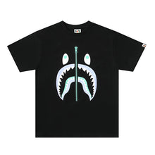 Load image into Gallery viewer, BAPE Classic Ape New Fluorescent Shark Head Short Sleeve Men&#39;s Cylinder Seamless Couple Cotton Linen Loose Plus Size T-Shirt Women
