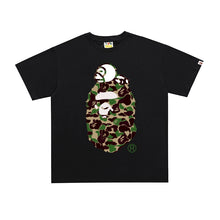 Load image into Gallery viewer, BAPE classic ape-man summer new lazy monkey cartoon printed short sleeve T-shirt couple loose Joker tops for men and women.
