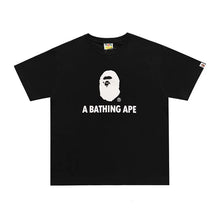 Load image into Gallery viewer, BAPE Classic Ape Japanese Solid Color Small Tip Print Pure Cotton Linen Seamless Cylinder Loose Large Size Short Sleeve T-Shirt Men
